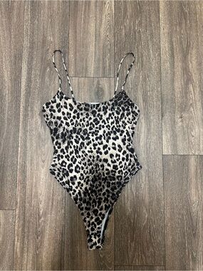 Zara Leopard Print Spaghetti Strap Bodysuit